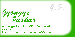 gyongyi puskar business card